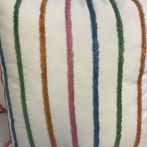 Room Essentials Decorative Pillow Multicolor Stripe 18in X 18in Set Of 2 - Picture 3 of 6